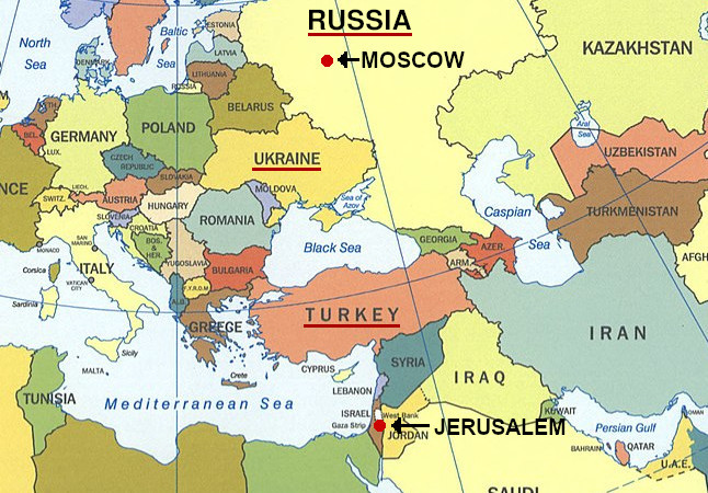 (Kaart van Europa/Midden-Oosten)